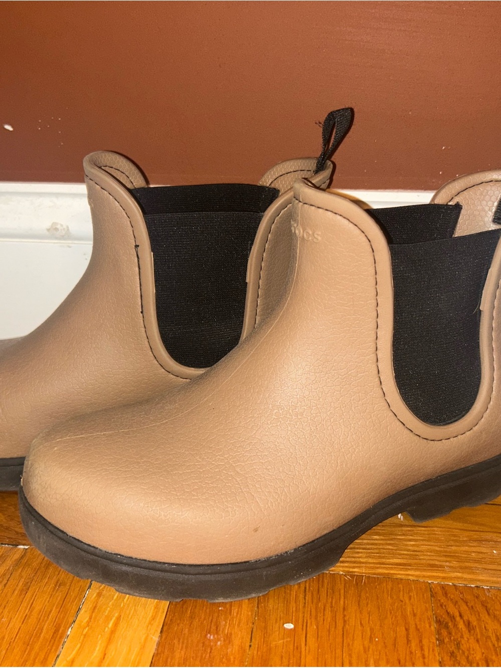 CROCS Women's Tan Chelsea Rain Boots
